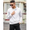COOFANDY Mens Quarter Zip Pullover Casual Long Sleeve Quilted Sweatshirt Mock Neck Polo Sweater with Pocket(White)