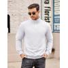 COOFANDY Mens Quarter Zip Pullover Casual Long Sleeve Quilted Sweatshirt Mock Neck Polo Sweater with Pocket(White)