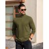COOFANDY Mens Quarter Zip Pullover Long Sleeve Casual 1/4 Zip Sweatshirt Lightweight Solid Mock Neck Sweater Polo(Army Green)