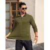COOFANDY Mens Quarter Zip Pullover Long Sleeve Casual 1/4 Zip Sweatshirt Lightweight Solid Mock Neck Sweater Polo(Army Green)