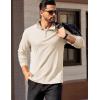 COOFANDY Mens Quarter Zip Pullover Long Sleeve Casual 1/4 Zip Sweatshirt Lightweight Solid Mock Neck Sweater Polo(Beige)