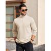 COOFANDY Mens Quarter Zip Pullover Long Sleeve Casual 1/4 Zip Sweatshirt Lightweight Solid Mock Neck Sweater Polo(Beige)