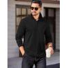 COOFANDY Mens Quarter Zip Pullover Long Sleeve Casual 1/4 Zip Sweatshirt Lightweight Solid Mock Neck Sweater Polo(Black)