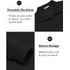 COOFANDY Mens Quarter Zip Pullover Long Sleeve Casual 1/4 Zip Sweatshirt Lightweight Solid Mock Neck Sweater Polo(Black)