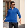 COOFANDY Mens Quarter Zip Pullover Long Sleeve Casual 1/4 Zip Sweatshirt Lightweight Solid Mock Neck Sweater Polo(Blue)