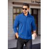 COOFANDY Mens Quarter Zip Pullover Long Sleeve Casual 1/4 Zip Sweatshirt Lightweight Solid Mock Neck Sweater Polo(Blue)