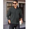 COOFANDY Mens Quarter Zip Pullover Long Sleeve Casual 1/4 Zip Sweatshirt Lightweight Solid Mock Neck Sweater Polo(Drak Grey)