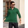 COOFANDY Mens Quarter Zip Pullover Long Sleeve Casual 1/4 Zip Sweatshirt Lightweight Solid Mock Neck Sweater Polo(Green)