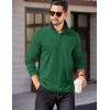 COOFANDY Mens Quarter Zip Pullover Long Sleeve Casual 1/4 Zip Sweatshirt Lightweight Solid Mock Neck Sweater Polo(Green)