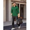 COOFANDY Mens Quarter Zip Pullover Long Sleeve Casual 1/4 Zip Sweatshirt Lightweight Solid Mock Neck Sweater Polo(Green)