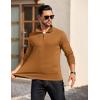 COOFANDY Mens Quarter Zip Pullover Long Sleeve Casual 1/4 Zip Sweatshirt Lightweight Solid Mock Neck Sweater Polo(Light Brown)
