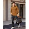 COOFANDY Mens Quarter Zip Pullover Long Sleeve Casual 1/4 Zip Sweatshirt Lightweight Solid Mock Neck Sweater Polo(Light Brown)