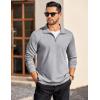 COOFANDY Mens Quarter Zip Pullover Long Sleeve Casual 1/4 Zip Sweatshirt Lightweight Solid Mock Neck Sweater Polo(Light Grey (Heather))