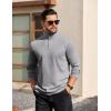 COOFANDY Mens Quarter Zip Pullover Long Sleeve Casual 1/4 Zip Sweatshirt Lightweight Solid Mock Neck Sweater Polo(Light Grey (Heather))