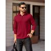 COOFANDY Mens Quarter Zip Pullover Long Sleeve Casual 1/4 Zip Sweatshirt Lightweight Solid Mock Neck Sweater Polo(Red)