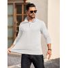 COOFANDY Mens Quarter Zip Pullover Long Sleeve Casual 1/4 Zip Sweatshirt Lightweight Solid Mock Neck Sweater Polo(White)