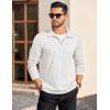 COOFANDY Mens Quarter Zip Pullover Long Sleeve Casual 1/4 Zip Sweatshirt Lightweight Solid Mock Neck Sweater Polo(White)