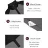 COOFANDY Mens Quarter Zip Pullover Quilted Sweatshirt Knit Long Sleeve Sweater Half Zip Polo Sweatshirts with Pocket(Black/Dark Gray)