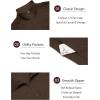 COOFANDY Mens Quarter Zip Pullover Quilted Sweatshirt Knit Long Sleeve Sweater Half Zip Polo Sweatshirts with Pocket(Brown)