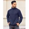 COOFANDY Mens Quarter Zip Pullover Quilted Sweatshirt Knit Long Sleeve Sweater Half Zip Polo Sweatshirts with Pocket(Navy Blue)