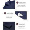 COOFANDY Mens Quarter Zip Pullover Quilted Sweatshirt Knit Long Sleeve Sweater Half Zip Polo Sweatshirts with Pocket(Navy Blue)