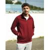 COOFANDY Mens Quarter Zip Pullover Quilted Sweatshirt Knit Long Sleeve Sweater Half Zip Polo Sweatshirts with Pocket(Red)