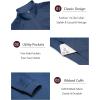 COOFANDY Mens Quarter Zip Pullover Quilted Sweatshirt Knit Long Sleeve Sweater Half Zip Polo Sweatshirts with Pocket(Slate Blue)
