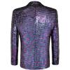 COOFANDY Mens Sequin Blazer Tuxedo Party Prom Wedding Tuxedo One Button Jacket(Blue Purple)