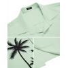 COOFANDY Men’s Short Sleeve Button Down Shirt Casual Summer Beach Untucked Vacation Textured Shirts with Pocket(Sage Green – Palm Tree)