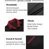 COOFANDY Mens Short Sleeve Button Down Shirts Casual Wrinkle Free Dress Shirt Plaid Collar Summer Shirts(Black(red))