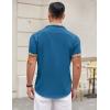 COOFANDY Mens Short Sleeve Button Down Shirts Casual Wrinkle Free Dress Shirt Plaid Collar Summer Shirts(Midnight Blue)