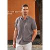 COOFANDY Men’s Short Sleeve Casual Button Down Shirt Business Untucked Dress Shirts with Pocket(Dark Grey)