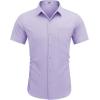 COOFANDY Men’s Short Sleeve Casual Button Down Shirt Business Untucked Dress Shirts with Pocket(Purple)