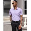 COOFANDY Men’s Short Sleeve Casual Button Down Shirt Business Untucked Dress Shirts with Pocket(Purple)