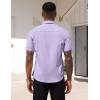COOFANDY Men’s Short Sleeve Casual Button Down Shirt Business Untucked Dress Shirts with Pocket(Purple)