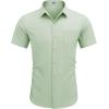 COOFANDY Men’s Short Sleeve Casual Button Down Shirt Business Untucked Dress Shirts with Pocket(Sage Green)
