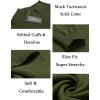 COOFANDY Men’s Slim Fit Mock Turtleneck Pullover Sweater Casual Basic Knitted Thermal Sweaters(Deep Army Green)