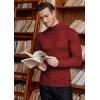 COOFANDY Men’s Slim Fit Mock Turtleneck Pullover Sweater Casual Basic Knitted Thermal Sweaters(Wine Red)