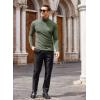 COOFANDY Men’s Slim Fit Turtleneck Cotton T Shirts Casual Long Sleeve Lightweight Pullover Sweater Basic Tops(Army Green)