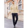COOFANDY Men’s Slim Fit Turtleneck Cotton T Shirts Casual Long Sleeve Lightweight Pullover Sweater Basic Tops(Beige)