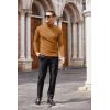 COOFANDY Men’s Slim Fit Turtleneck Cotton T Shirts Casual Long Sleeve Lightweight Pullover Sweater Basic Tops(Caramel)