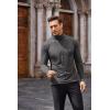 COOFANDY Men’s Slim Fit Turtleneck Cotton T Shirts Casual Long Sleeve Lightweight Pullover Sweater Basic Tops(Dark Grey)