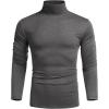 COOFANDY Men’s Slim Fit Turtleneck Cotton T Shirts Casual Long Sleeve Lightweight Pullover Sweater Basic Tops(Dark Grey)