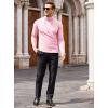 COOFANDY Men’s Slim Fit Turtleneck Cotton T Shirts Casual Long Sleeve Lightweight Pullover Sweater Basic Tops(Light Pink)