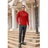 COOFANDY Men’s Slim Fit Turtleneck Cotton T Shirts Casual Long Sleeve Lightweight Pullover Sweater Basic Tops(Red)