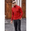COOFANDY Men’s Slim Fit Turtleneck Cotton T Shirts Casual Long Sleeve Lightweight Pullover Sweater Basic Tops(Red)