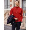 COOFANDY Men’s Slim Fit Turtleneck Cotton T Shirts Casual Long Sleeve Lightweight Pullover Sweater Basic Tops(Red)