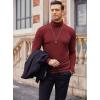 COOFANDY Men’s Slim Fit Turtleneck Cotton T Shirts Casual Long Sleeve Lightweight Pullover Sweater Basic Tops(Wine Red)
