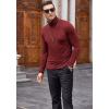 COOFANDY Men’s Slim Fit Turtleneck Cotton T Shirts Casual Long Sleeve Lightweight Pullover Sweater Basic Tops(Wine Red)