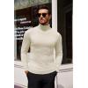 COOFANDY Men’s Slim Fit Turtleneck Sweater Casual Basic Knitted Long Sleeve Pullover Sweater(Beige)